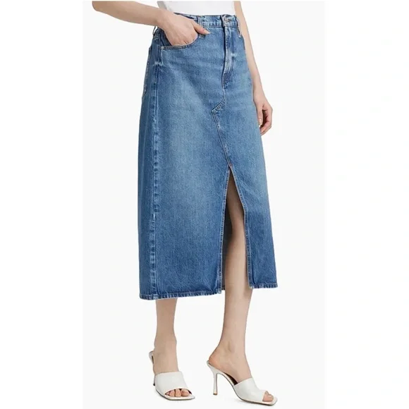 Frame NWT Midaxi Denim Skirt 32 L XL Jeanskirt NEW